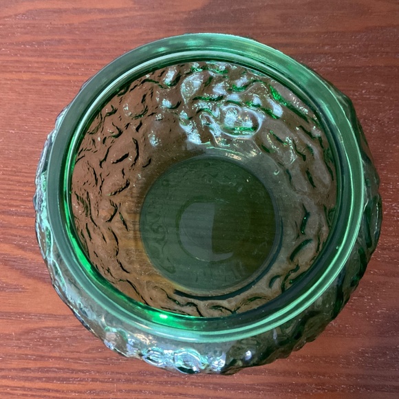 Vintage E.O. Brody Company Green Crinkle Glass Flower Vase or Bowl - Picture 12 of 16